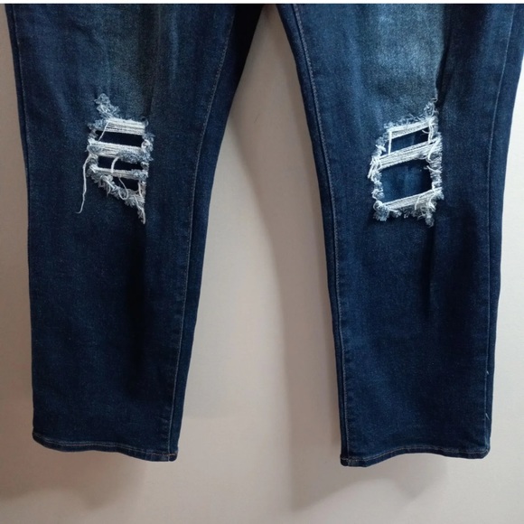 iT Tummy Tuck Jeans Women's Size 12 Dark Wash Distressed Cotton Blend Stretch - Picture 9 of 9